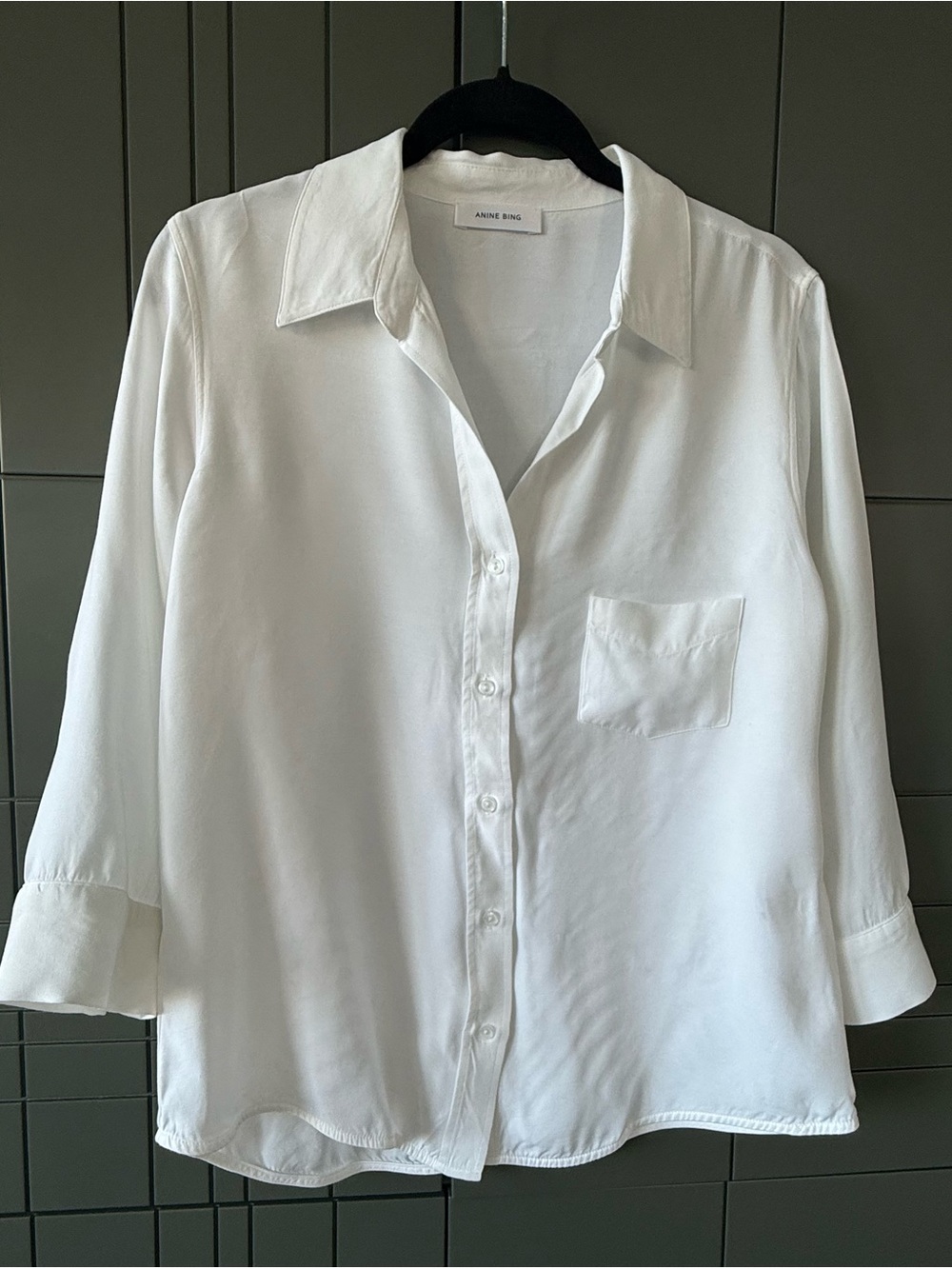 Anine Bing White Button-Down Blouse 100% Viscose Size S